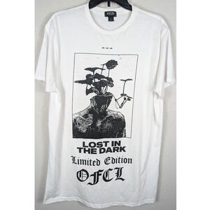 BoohooMAN Lost in the Dark Limited Edition OFCL White Graphic T-Shirt Mens Small